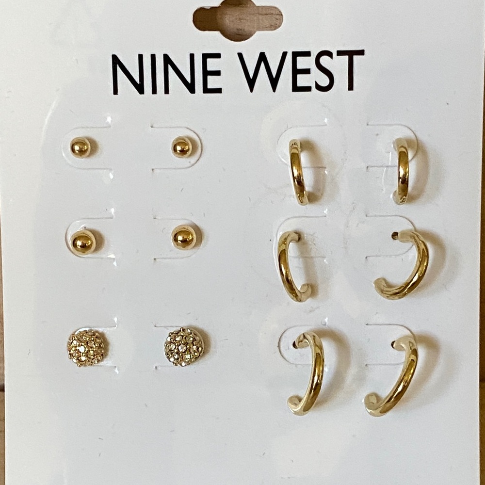 NWT Nine West Gold-Tone Small Earring Collection